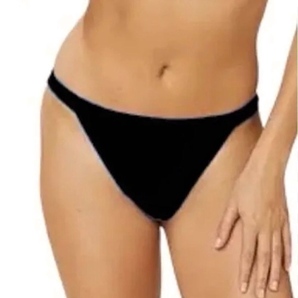 Andie Black Caicos Wide Band Cheeky Bikini Bottom Sz XL NWT